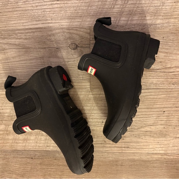 Hunter Black Ankle Rain Boots - Picture 1 of 3